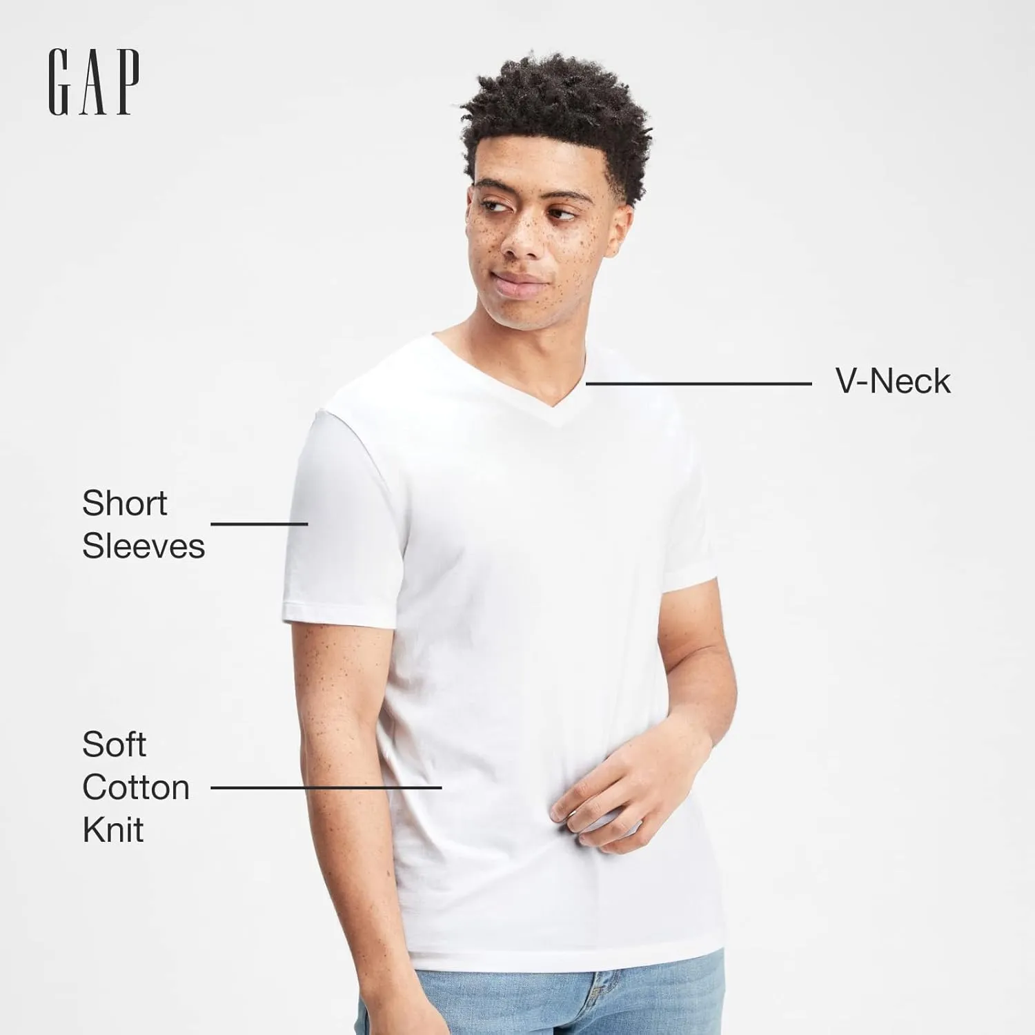 GAP Men's 3-Pack Short Sleeve V-Neck Tee T-Shirt