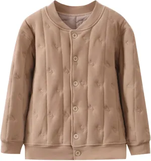 Girls Boys Winter Coat Fleece Lined Quilted Jacket Padded Coat Kids Button Down Cotton Thicken Warm Insulated Jacket