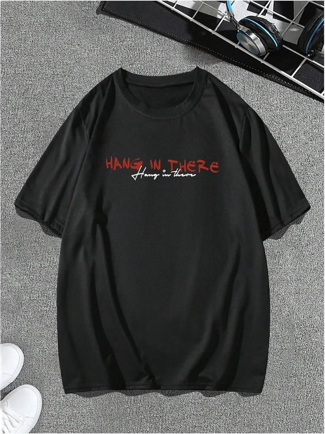 GORGLITTER Men's Y2K Graphic Tee Top Casual Oversized Short Sleeve Crewneck Drop Shoulder T Shirt