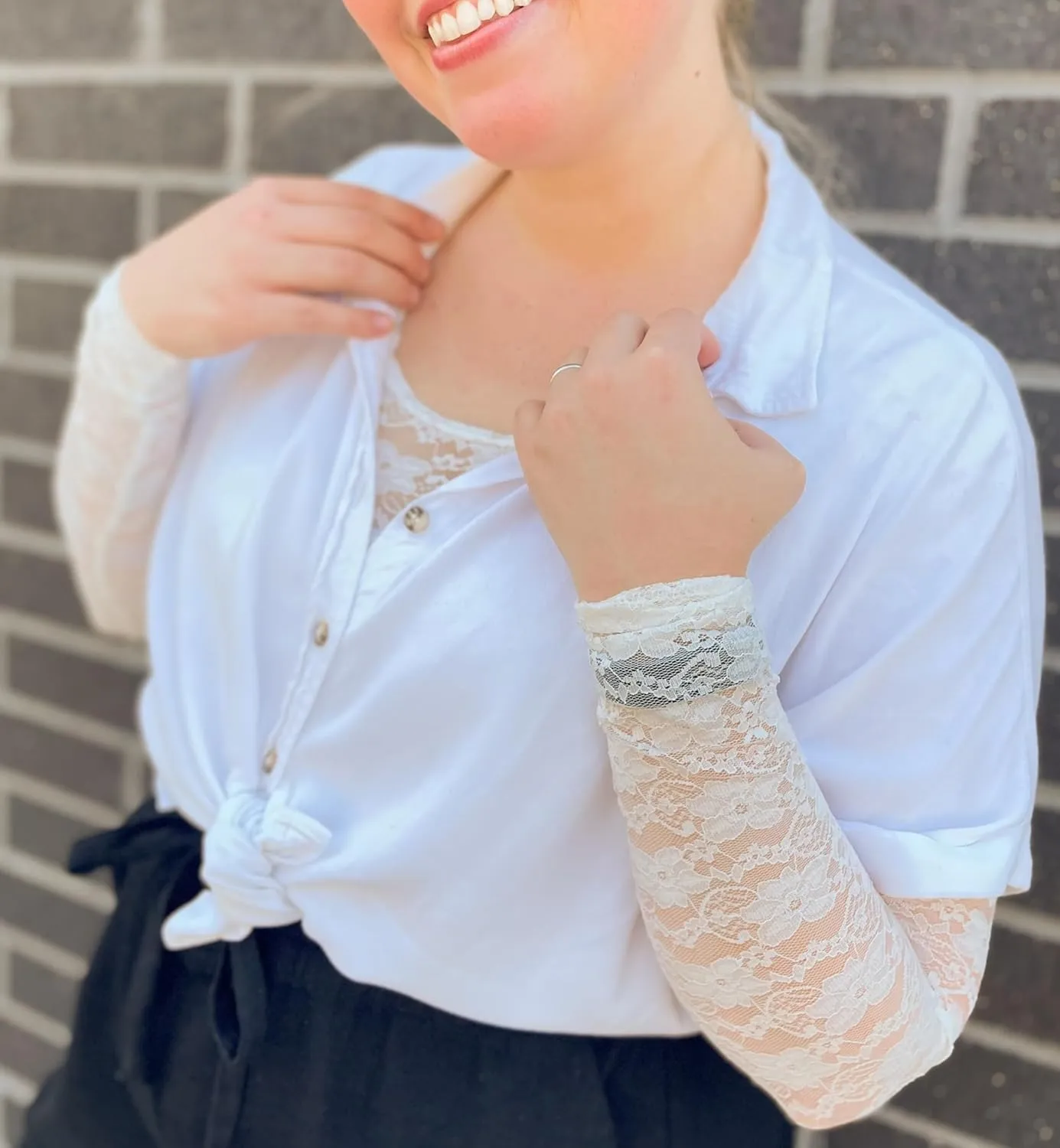 HALFTEE Full Lace Layering Tee | Crop Tops for Women & Teens | Crop Top | XS-3X |