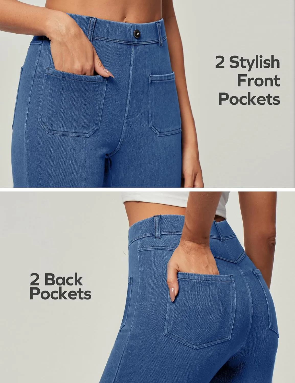 Heathyoga Bell Bottom Jeans for Women Stretchy Flare Jeans for Women Trendy High Waist Bootcut Jeans Jeggings Tummy Control