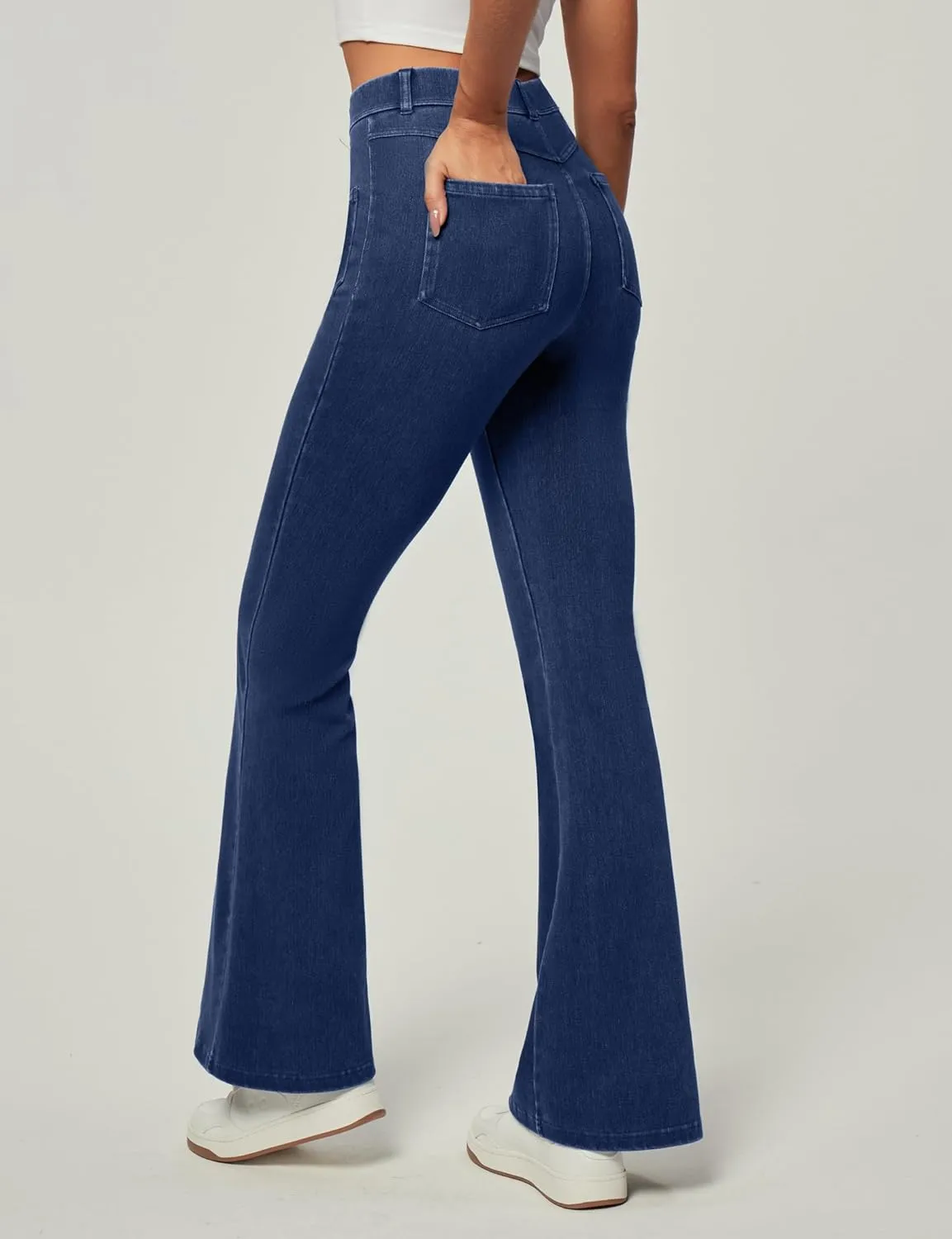Heathyoga Bell Bottom Jeans for Women Stretchy Flare Jeans for Women Trendy High Waist Bootcut Jeans Jeggings Tummy Control