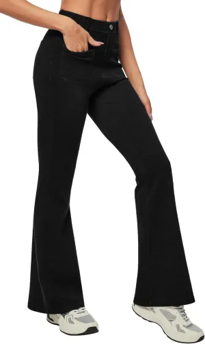 Heathyoga Bell Bottom Jeans for Women Stretchy Flare Jeans for Women Trendy High Waist Bootcut Jeans Jeggings Tummy Control