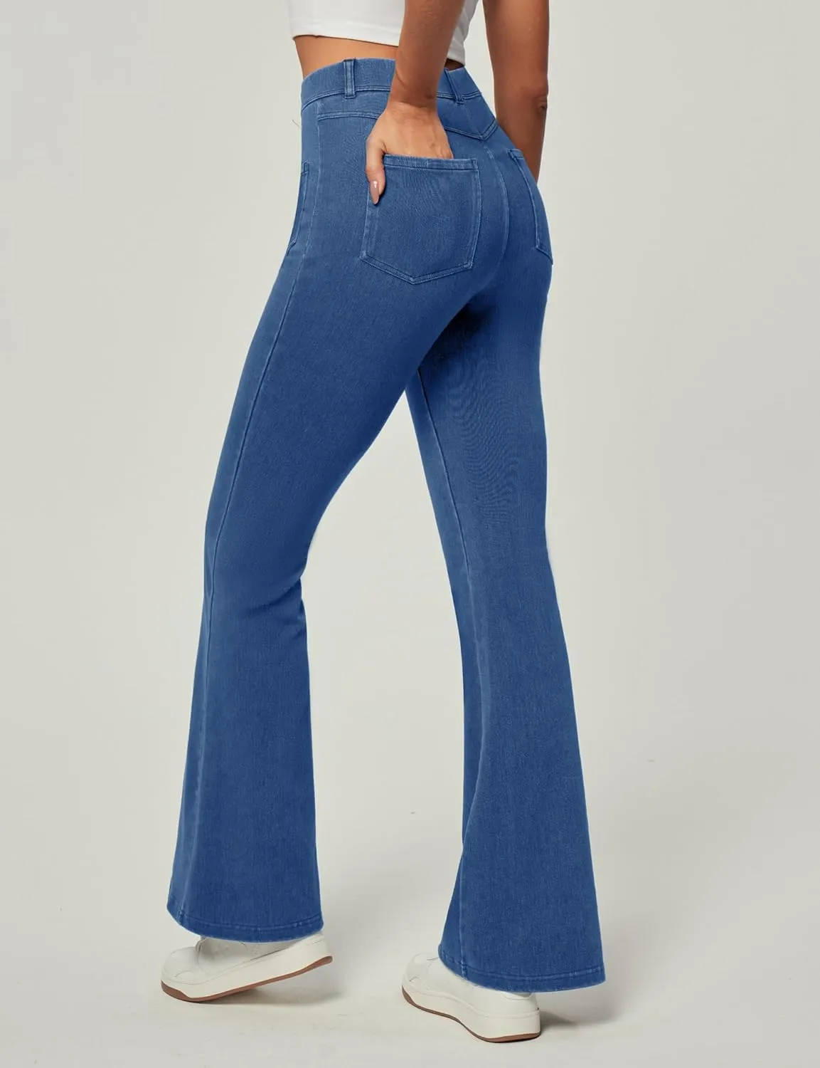 Heathyoga Bell Bottom Jeans for Women Stretchy Flare Jeans for Women Trendy High Waist Bootcut Jeans Jeggings Tummy Control