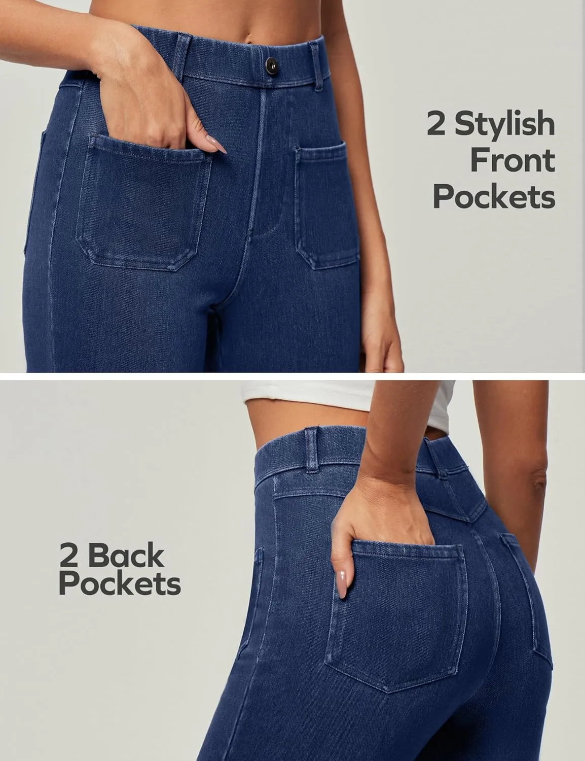 Heathyoga Bell Bottom Jeans for Women Stretchy Flare Jeans for Women Trendy High Waist Bootcut Jeans Jeggings Tummy Control