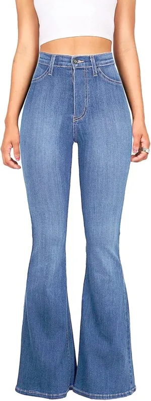 High Waisted Bell Bottom Jeans for Women Black Flare Jeans Retro Bootcut Jeans Stretch Wide Leg Denim Pants