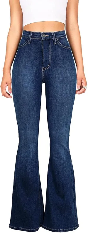 High Waisted Bell Bottom Jeans for Women Black Flare Jeans Retro Bootcut Jeans Stretch Wide Leg Denim Pants