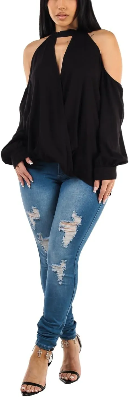 High Waisted Butt Lifting Skinny Jeans - Distressed Levanta Cola Stretchy Jeans
