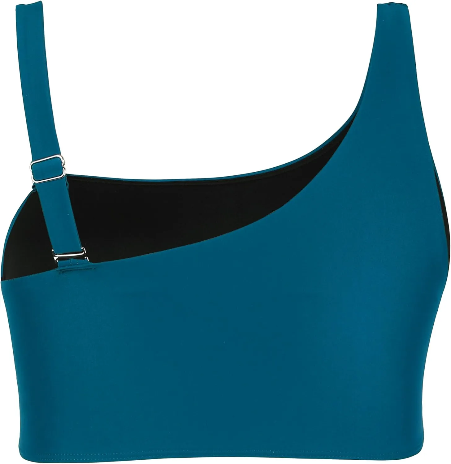 Hilor Women's Underwire Bikini Top One Shoulder Swimsuits Push Up Bathing Suit Top Cropped Tankini Tops Only