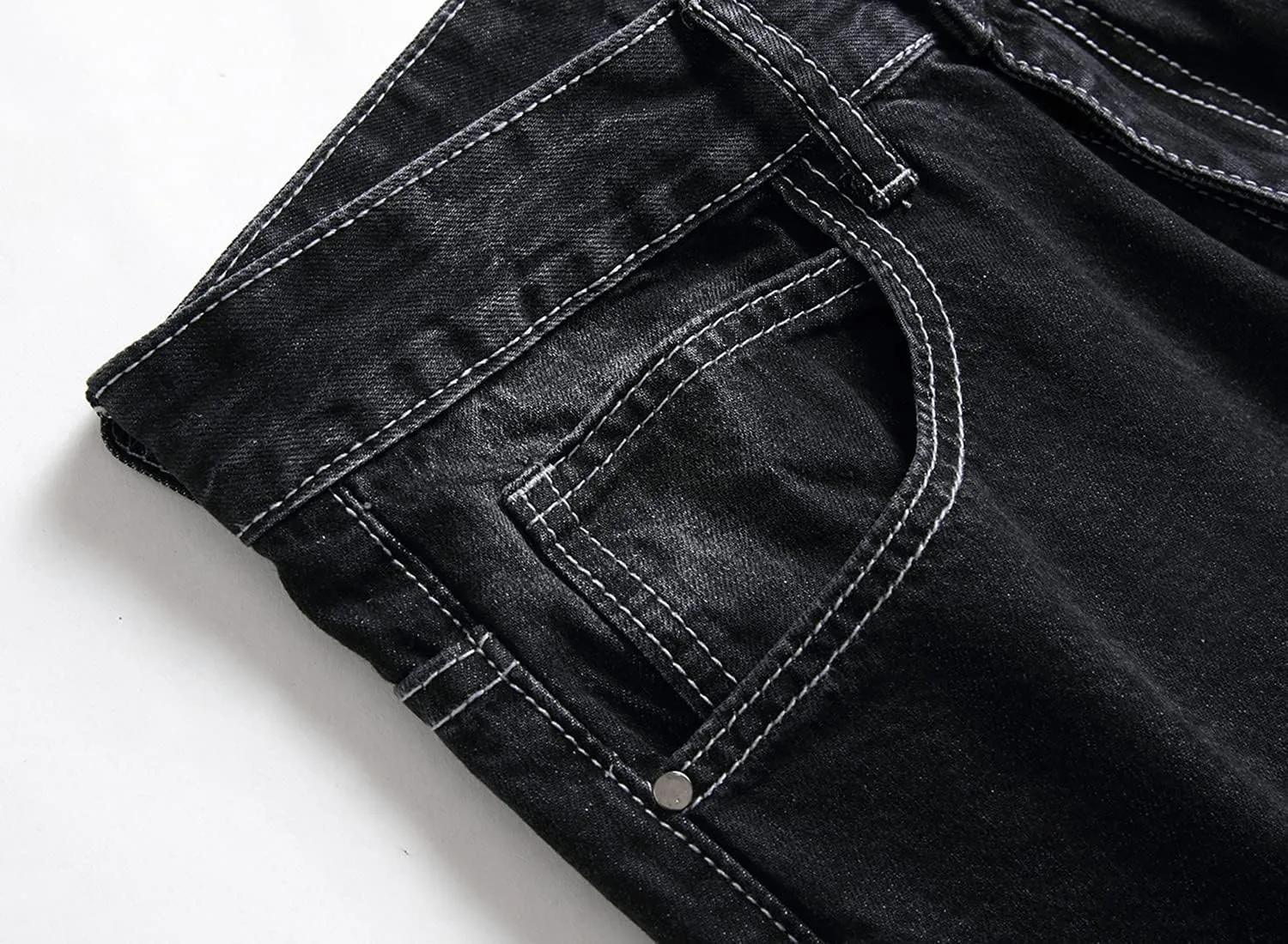 Homllyer Ripped Jeans for Men,Mens Slim Straight Fit Denim Jeans