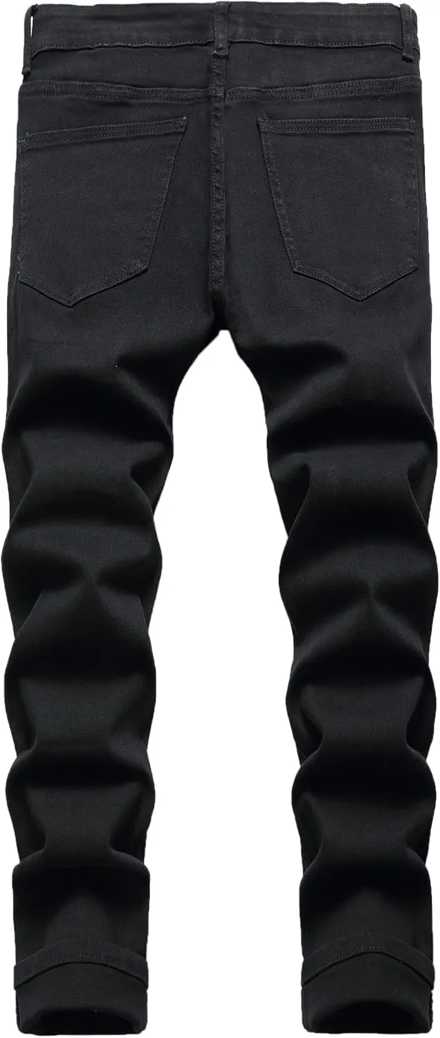 Homllyer Ripped Jeans for Men,Mens Slim Straight Fit Denim Jeans