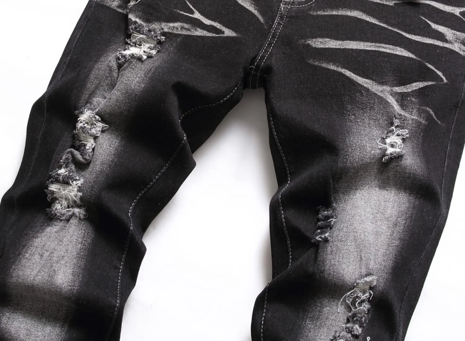 Homllyer Ripped Jeans for Men,Mens Slim Straight Fit Denim Jeans