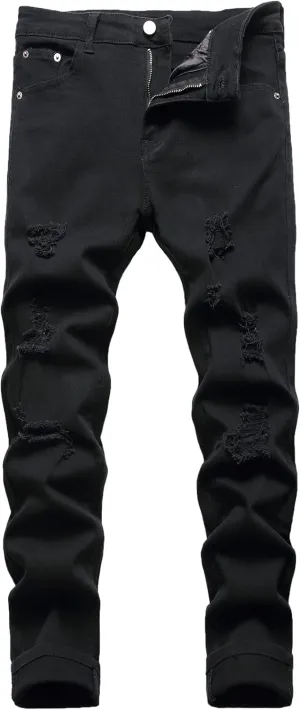 Homllyer Ripped Jeans for Men,Mens Slim Straight Fit Denim Jeans