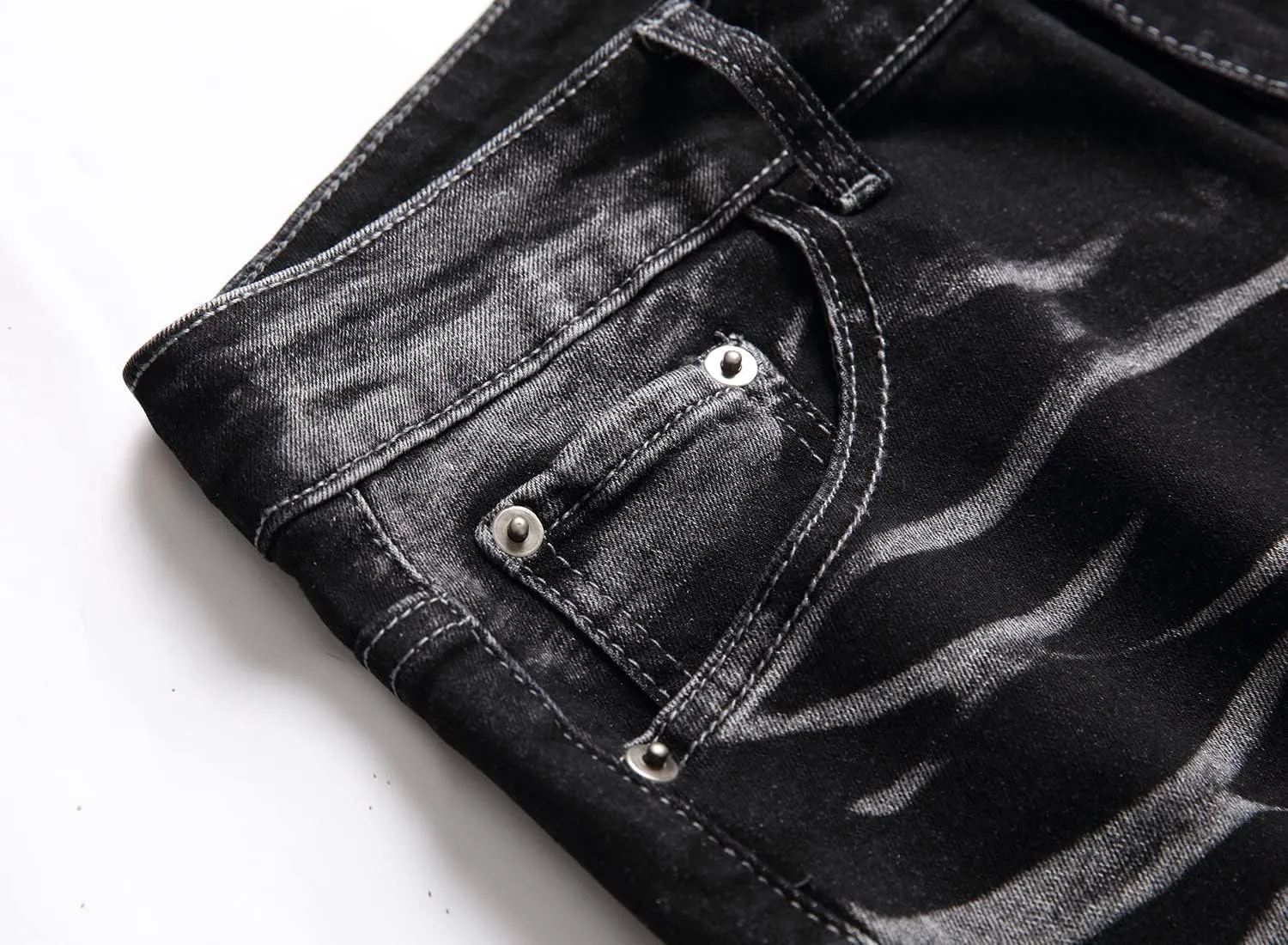 Homllyer Ripped Jeans for Men,Mens Slim Straight Fit Denim Jeans
