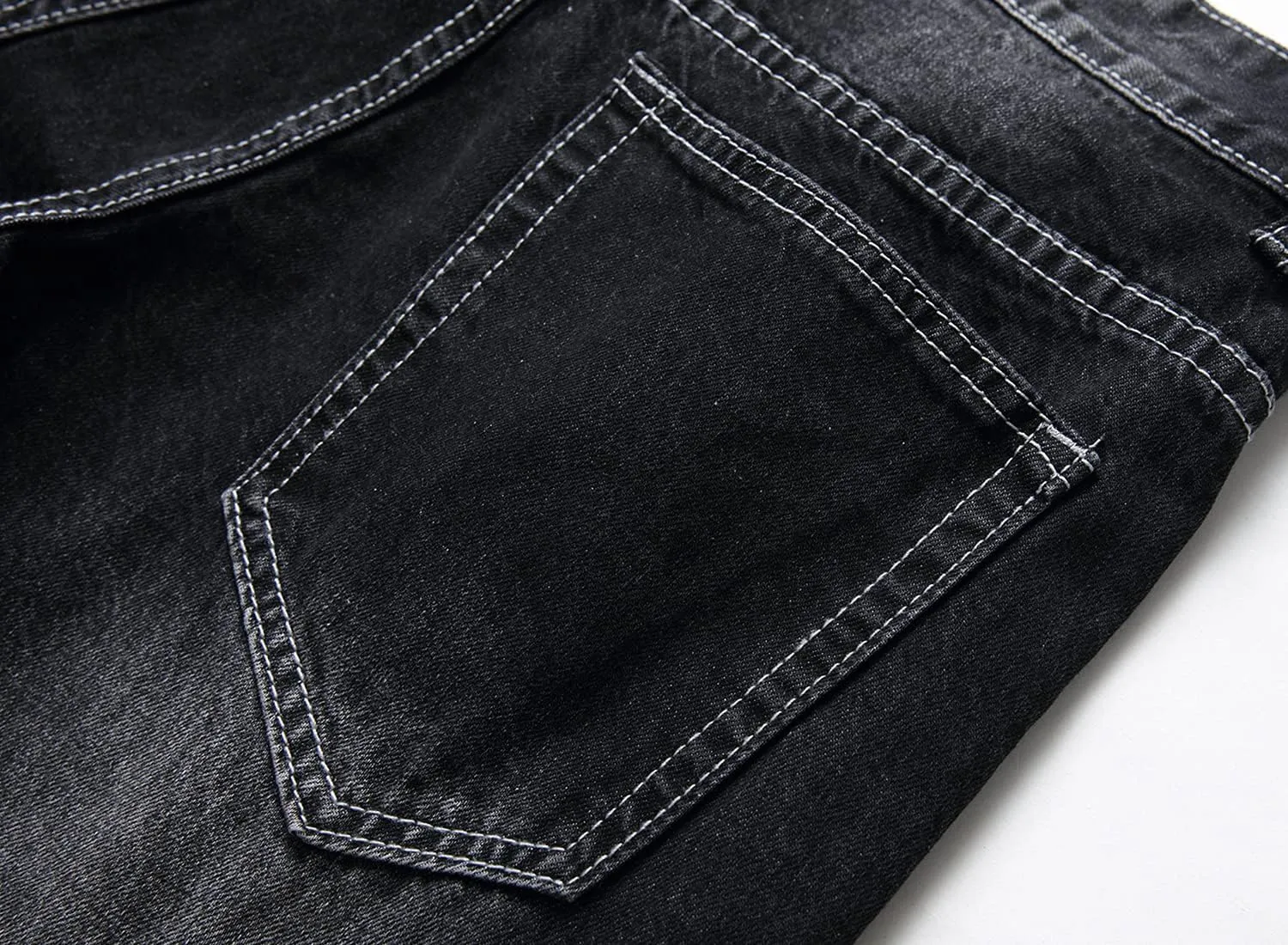 Homllyer Ripped Jeans for Men,Mens Slim Straight Fit Denim Jeans