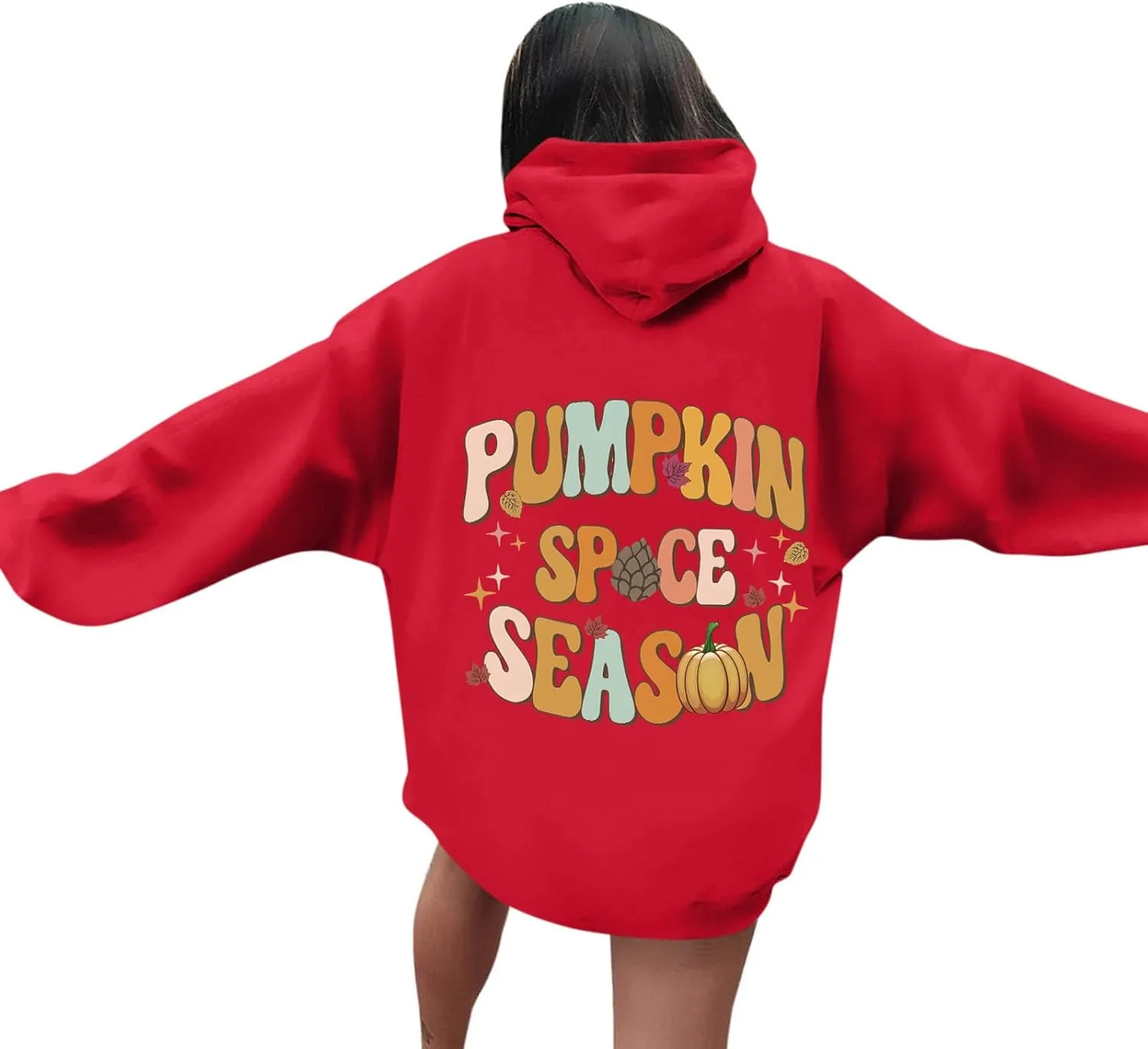 Hoodies For Teen Girls Long Sleeve O Neck Casual Drawstring Letter Printed Pullover Tops