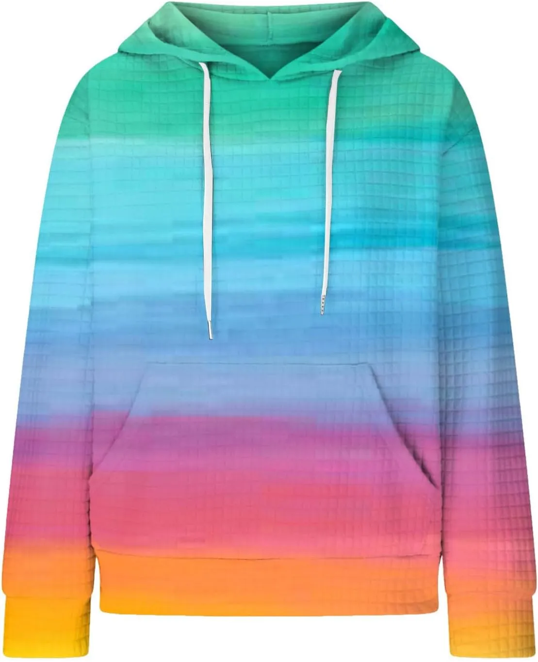 Hoodies for Women Waffle Knit Tops for Women Oversized Waffle Knit Shirt Hoodies for Women with Pocket Fall Sweatshirt 2024