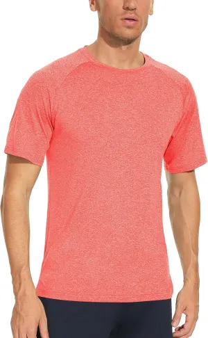 icyzone Workout Shirts for Men, Quick-Dry Athletic Gym Exercise Running Short Sleeves Tee