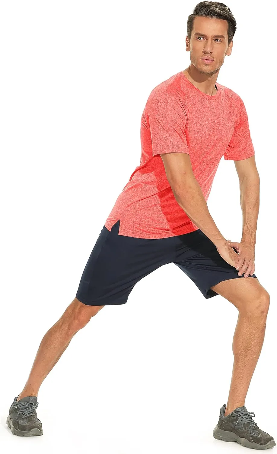 icyzone Workout Shirts for Men, Quick-Dry Athletic Gym Exercise Running Short Sleeves Tee