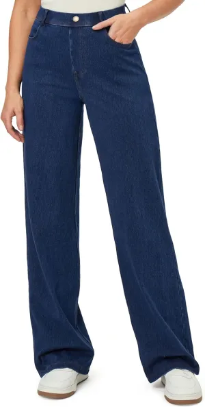 IUGA Wide Leg Jeans Woman Stretchy Pull On Baggy Jeans High Waisted Trendy Womens Jeans Straight Casual Denim Pants