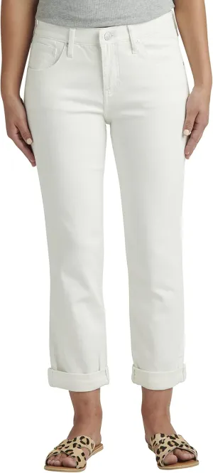 JAG Jeans Women's Carter Mid Rise Girlfriend Jeans, White 1, 12
