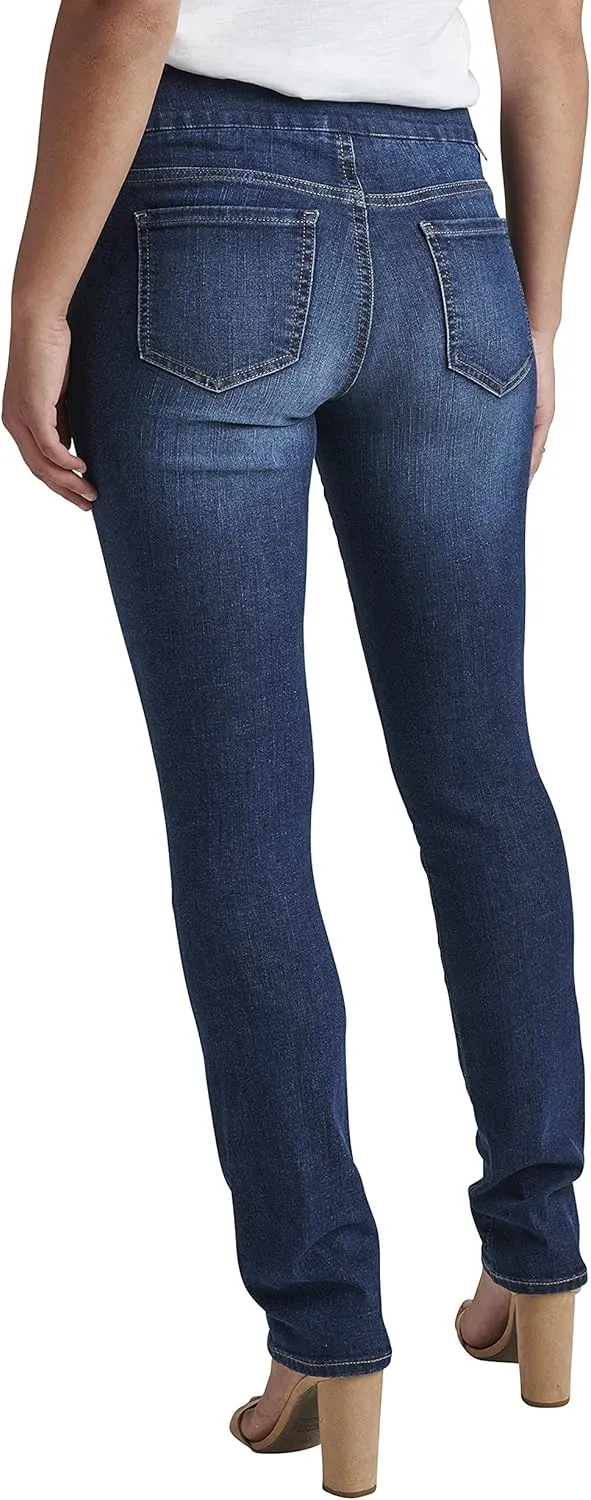JAG Jeans Women's Peri Mid Rise Straight Leg Pull-on Jeans