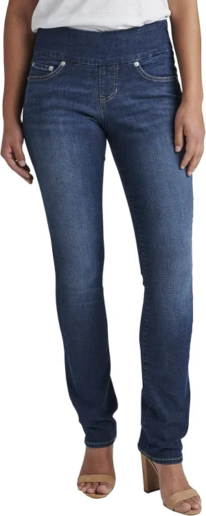 JAG Jeans Women's Peri Mid Rise Straight Leg Pull-on Jeans