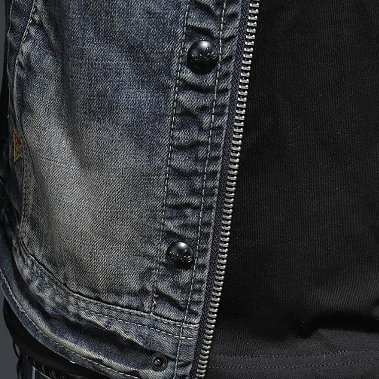 Jean Jacket for Men Slim Fit Vintage Washed Denim Jacket Coat Long Sleeve Teen Boys Hip Hop Rock Motorcycle Jackets