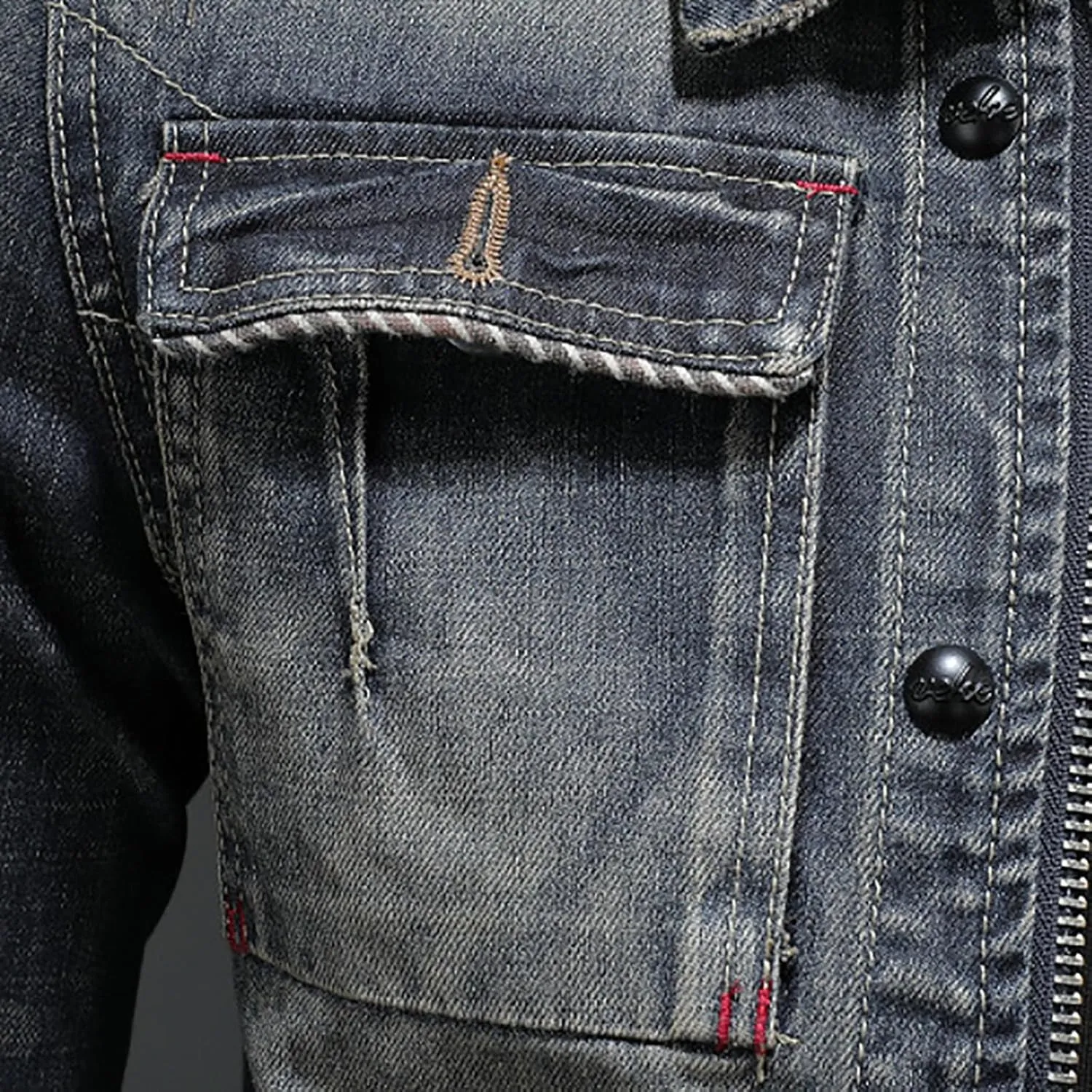 Jean Jacket for Men Slim Fit Vintage Washed Denim Jacket Coat Long Sleeve Teen Boys Hip Hop Rock Motorcycle Jackets