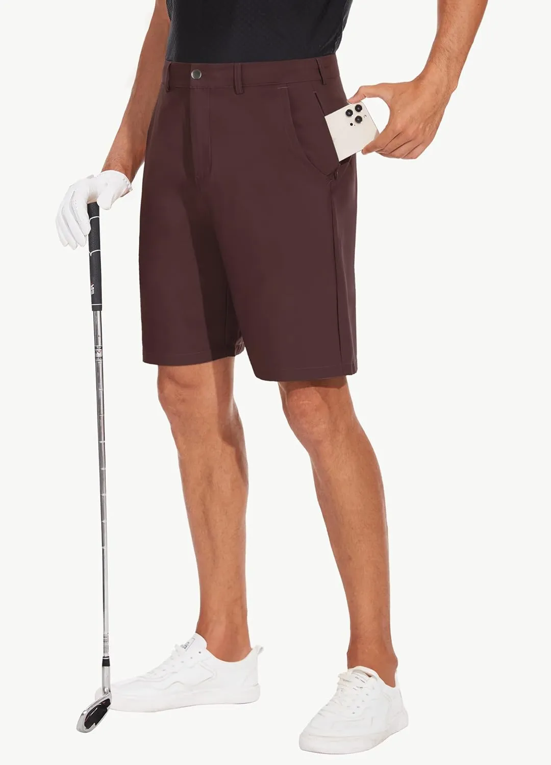 JWM Mens 7"/9" Stretch Golf Shorts - Lightweight Hybrid Casual Dress Work Flat Front Shorts with 5 Pockets Quick Dry UPF50