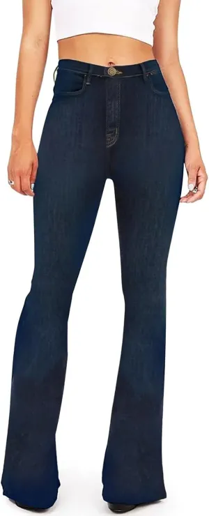KDF Flare Jeans for Women Women's Bootcut Bell Bottom Jeans High Waisted Stretch Slimming Bell Bottoms Jeans