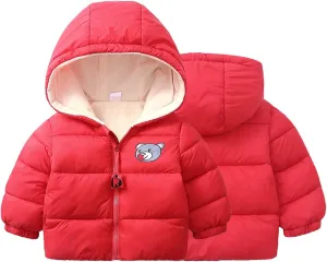 Kids Toddler Baby Girls Boys Winter Warm Thick Cotton Long Sleeve Bear Hooded Padded Teens Winter Coats for Girls