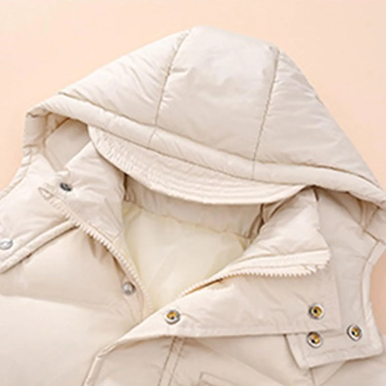 Kids Toddler Baby Girls Boys Winter Warm Thick Solid Cotton Long Sleeve Padded Jacket Coat Clothes Booth Coat