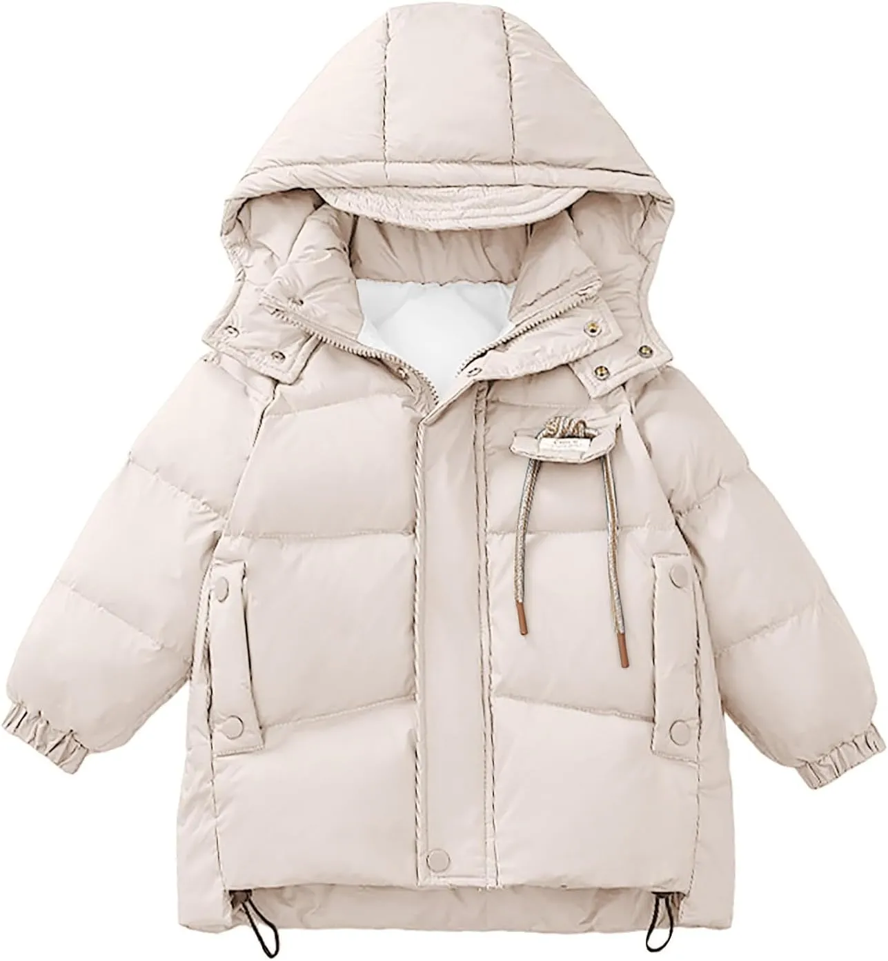 Kids Toddler Baby Girls Boys Winter Warm Thick Solid Cotton Long Sleeve Padded Jacket Coat Clothes Booth Coat