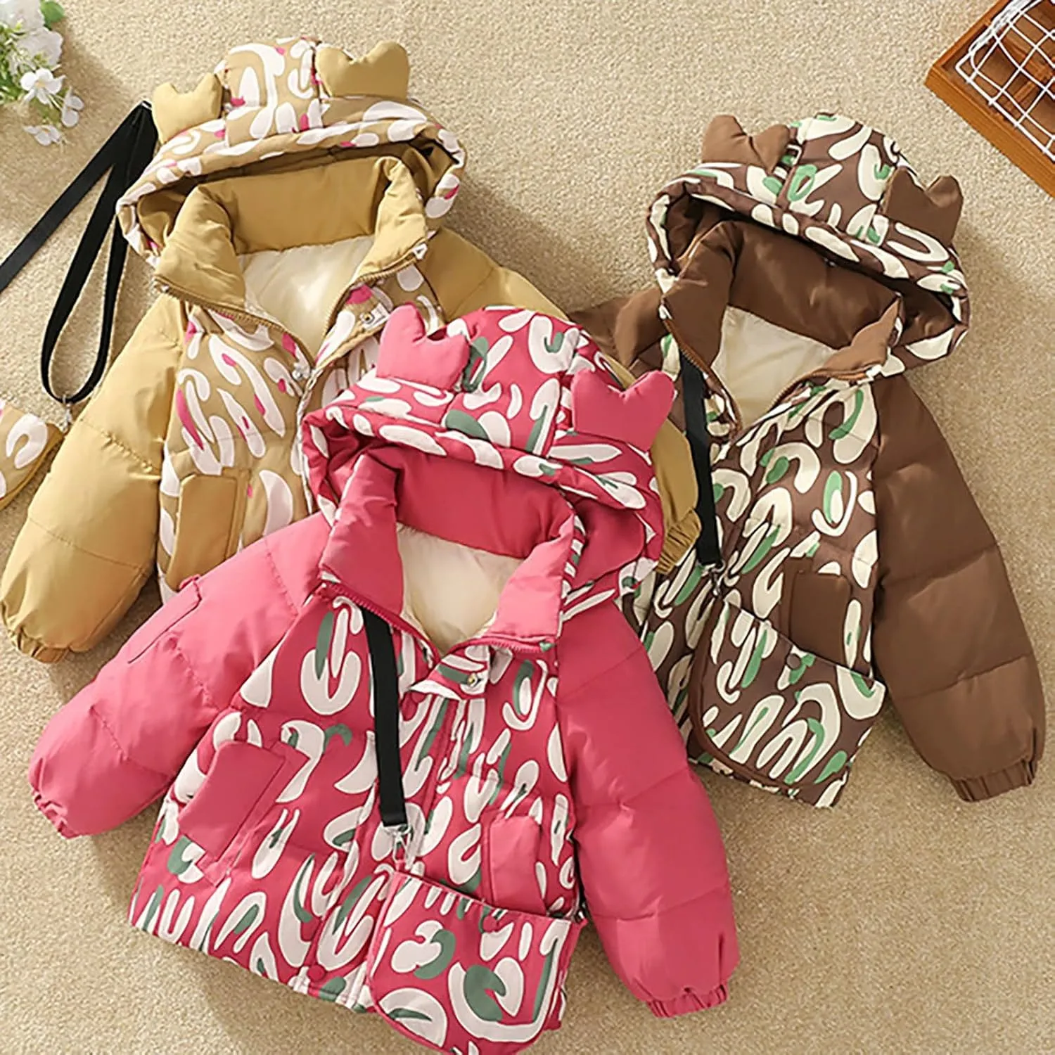 Kids Toddler Baby Girls Boys Winter Warm Thick Solid Cotton Long Sleeve Padded Jacket Coat Fall Winter Coats for Boys