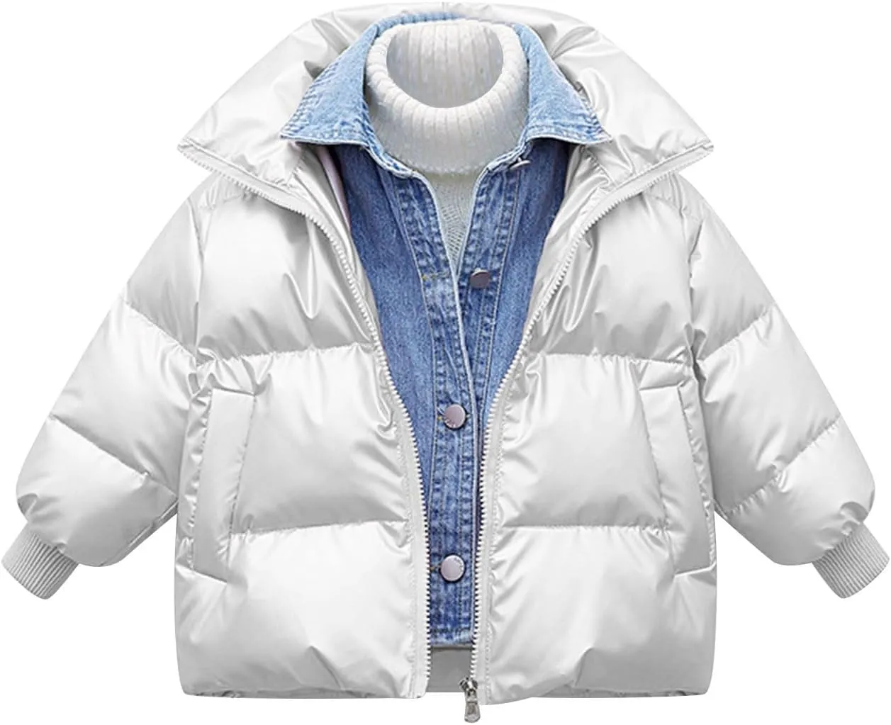 Kids Toddler Baby Girls Boys Winter Warm Thick Solid Cotton Long Sleeve Padded Jacket Coat Toddler Boy Winter Coat 4t