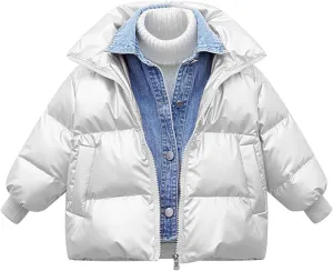 Kids Toddler Baby Girls Boys Winter Warm Thick Solid Cotton Long Sleeve Padded Jacket Coat Toddler Boy Winter Coat 4t
