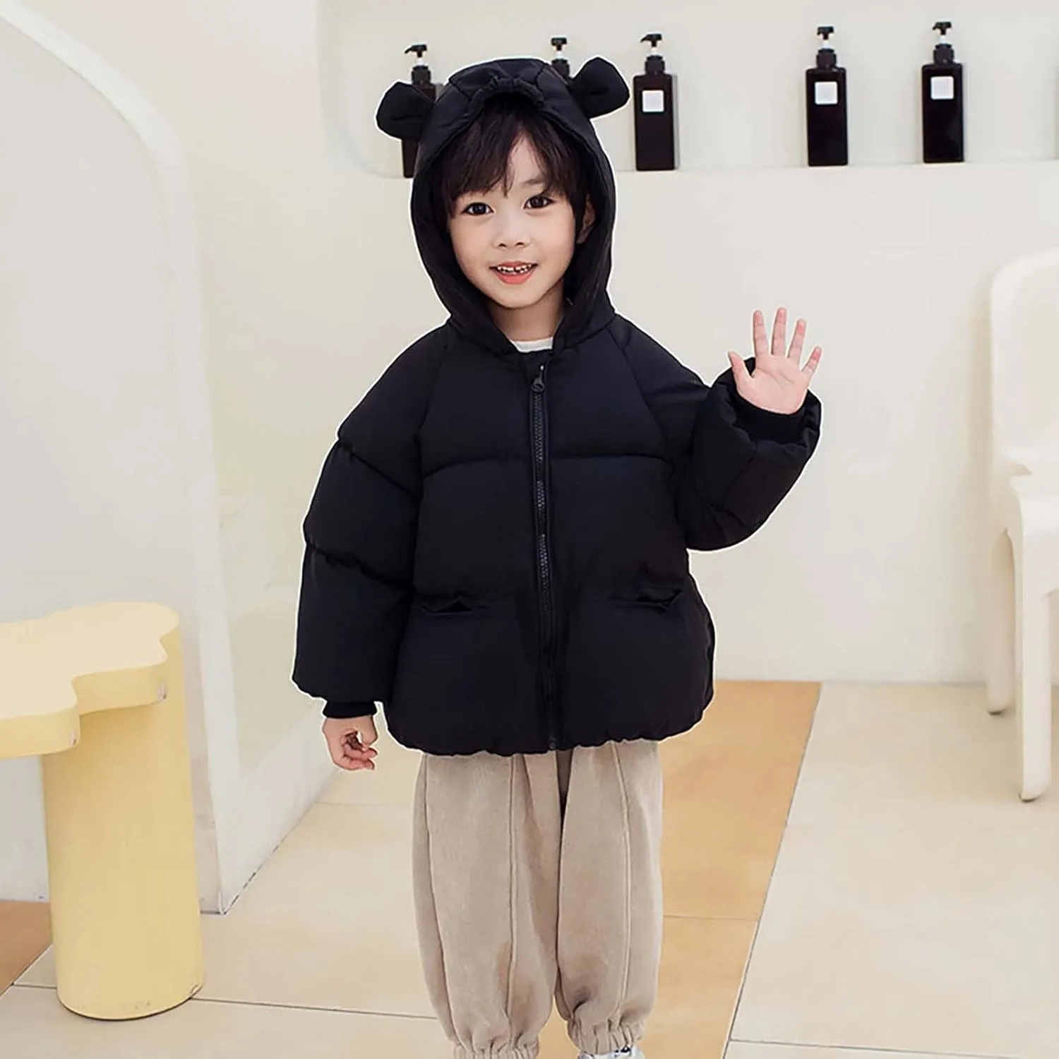 Kids Toddler Baby Girls Boys Winter Warm Thick Solid Cotton Long Sleeve Padded Jacket Coat Winter Jackets for Boys
