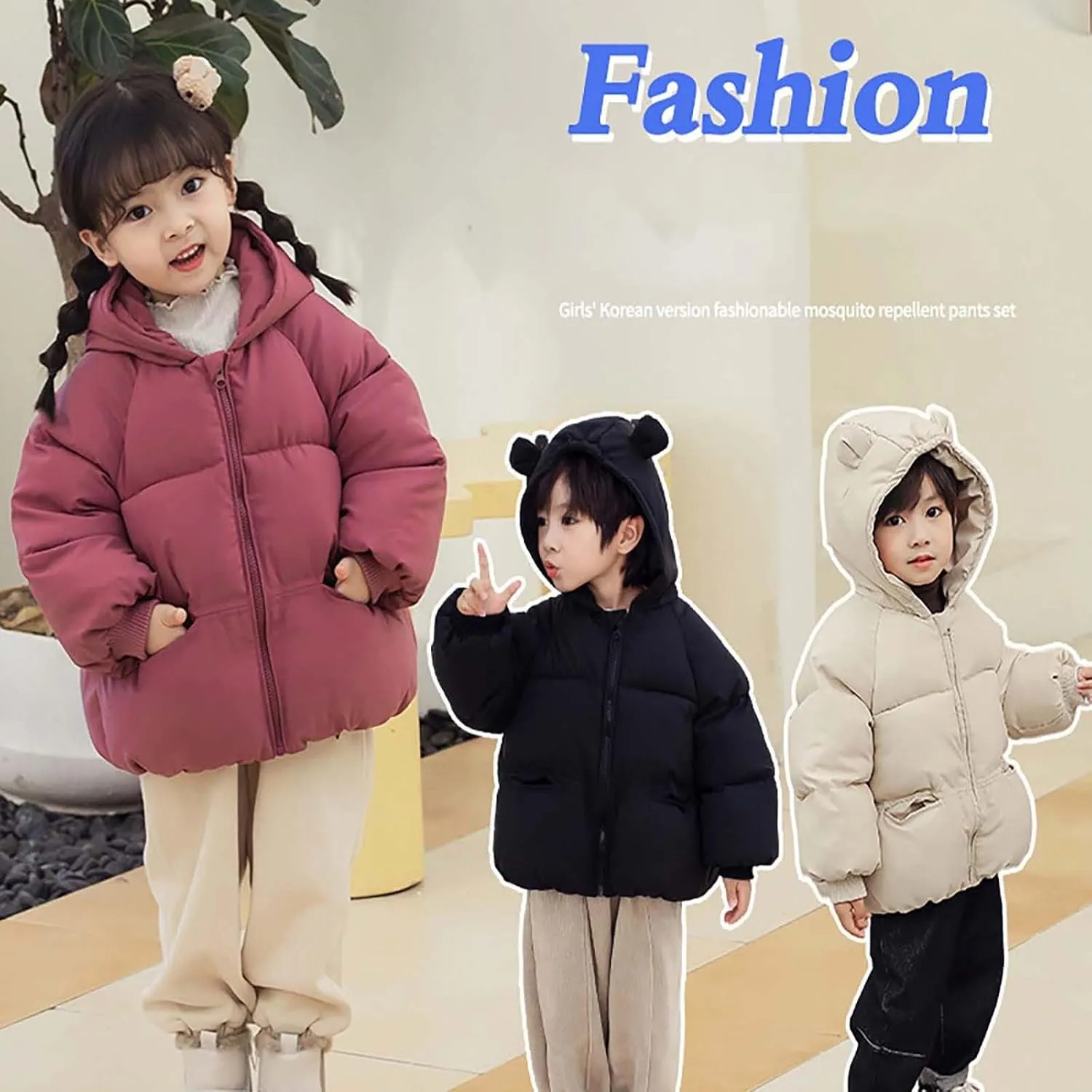 Kids Toddler Baby Girls Boys Winter Warm Thick Solid Cotton Long Sleeve Padded Jacket Coat Winter Jackets for Boys