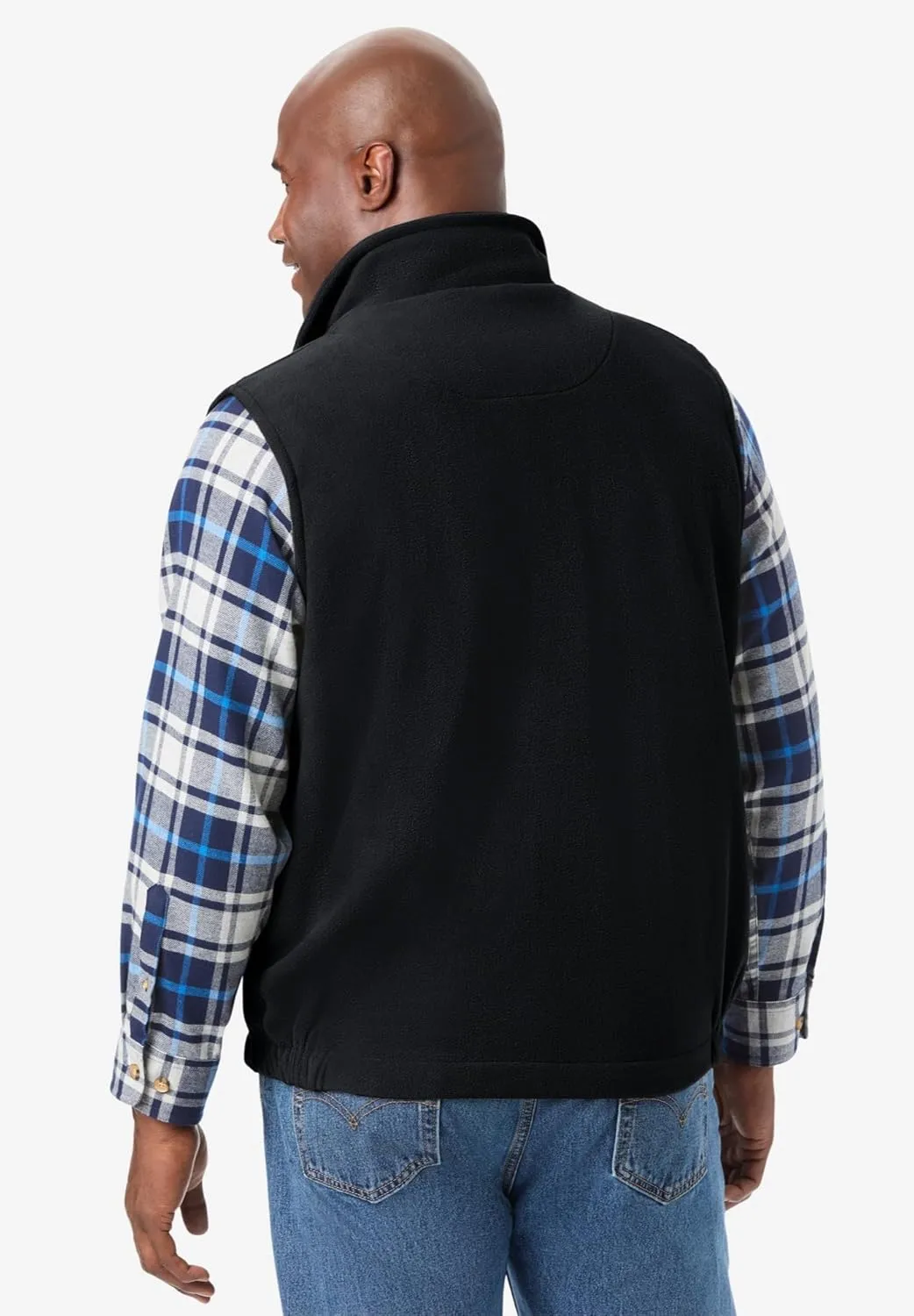 KingSize Men's Big & Tall Explorer Plush Fleece Zip Vest