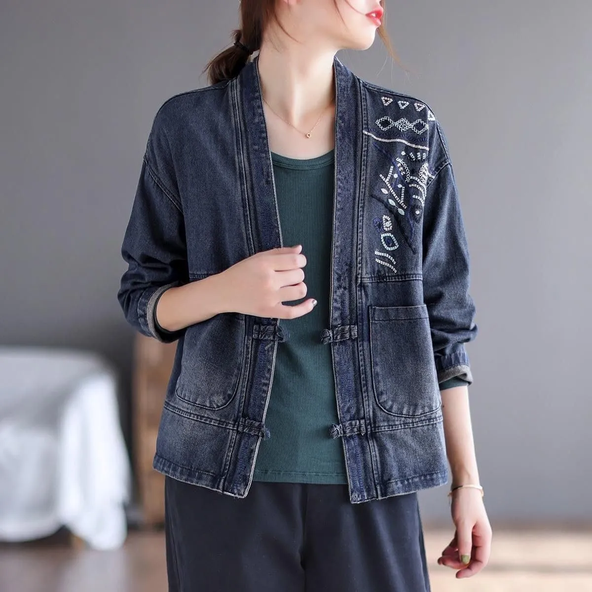 Ladies' Loose Denim Jacket for Autumn