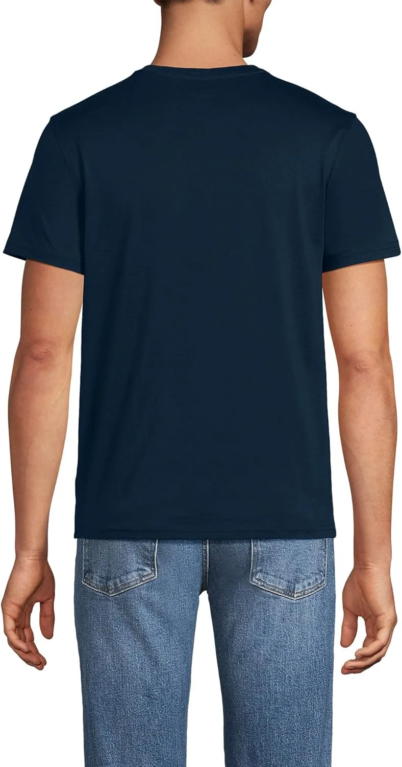 Lands' End Men's Short Sleeve American-Grown Supima Cotton V-Neck Tee