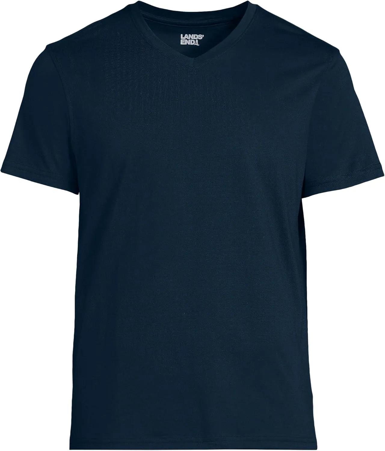 Lands' End Men's Short Sleeve American-Grown Supima Cotton V-Neck Tee
