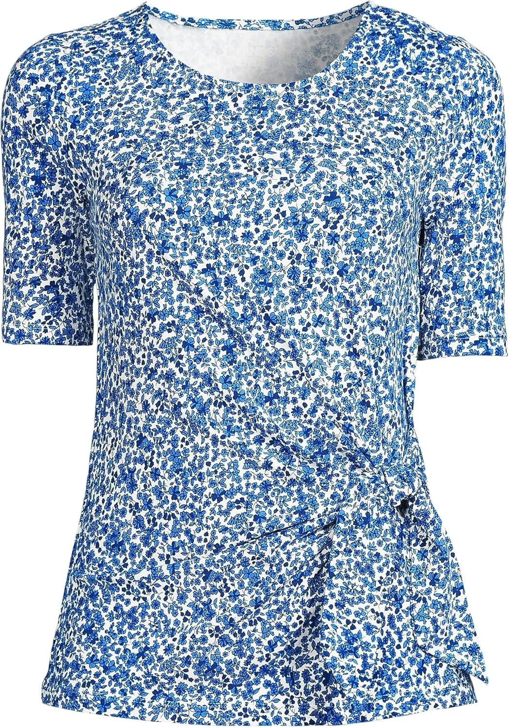Lands' End Women's Lightweight Jersey Tie Front Top