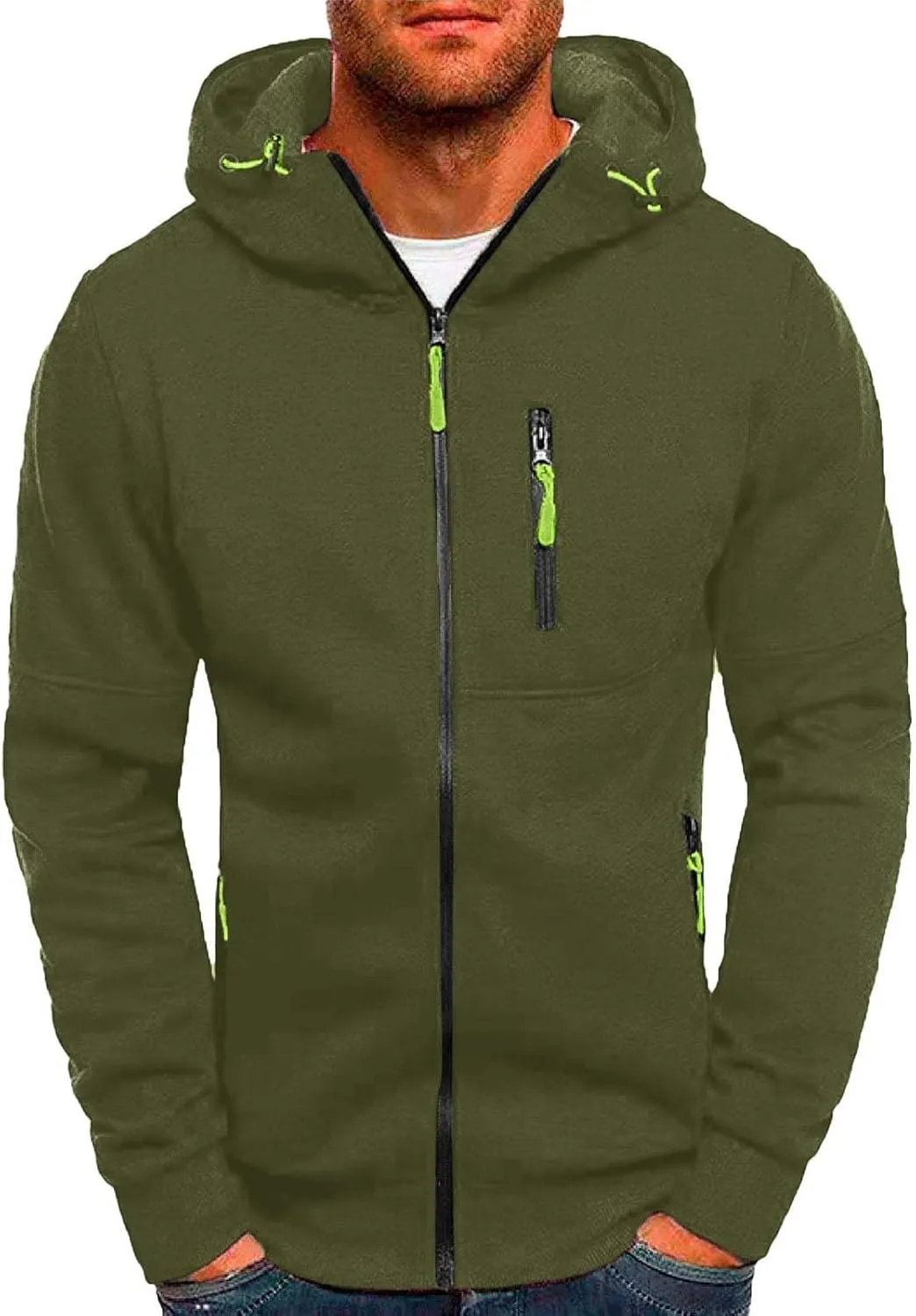 LCMTWX Hoodies for Men Hoodie Splicing Large Size Sweater Jacket Midweight Fleece Sweatshirt Solid Color Sweatshirt With