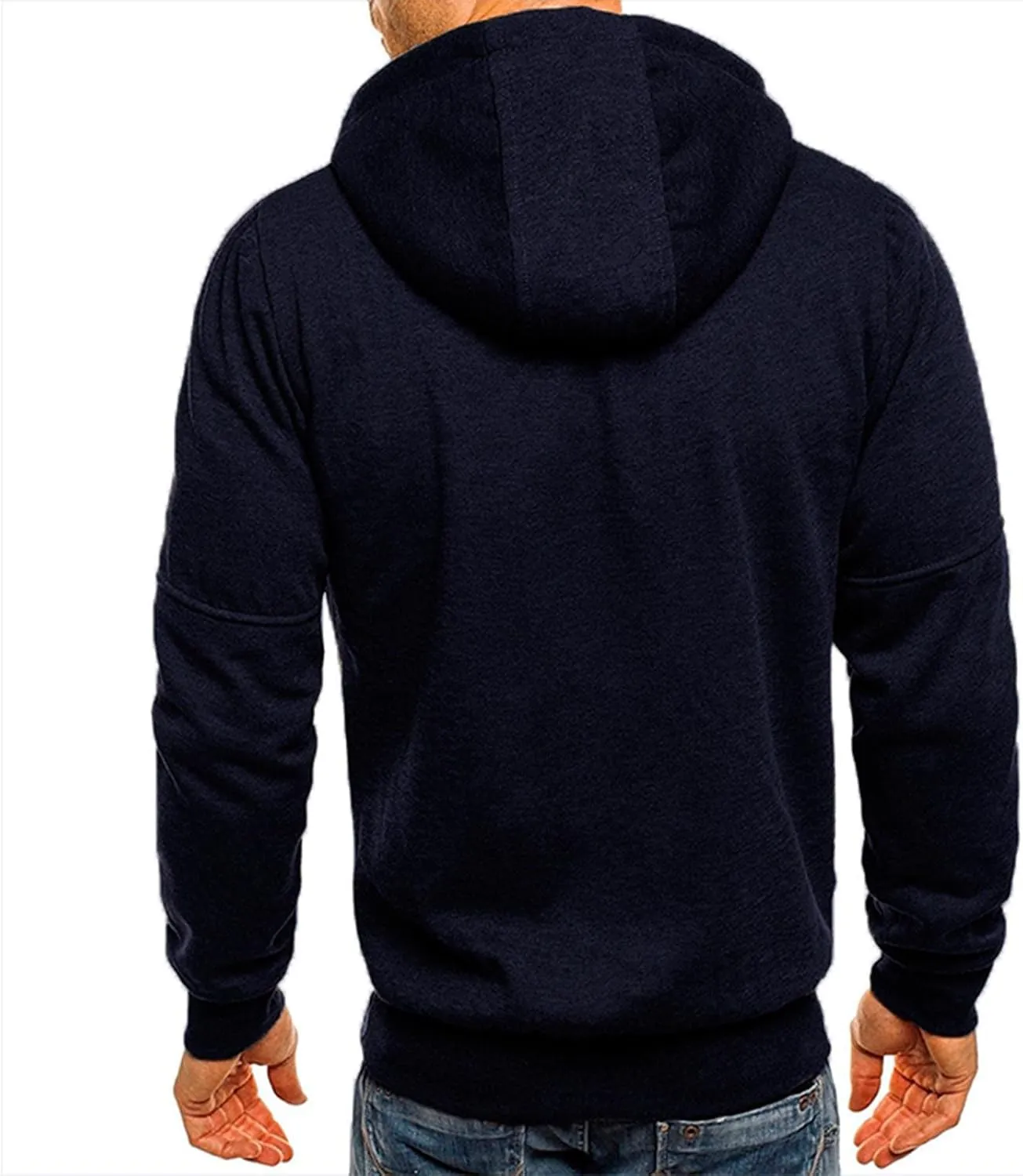 LCMTWX Mens Hoodies Pullover Casual Loose Solid Hooded Sweater Top Heavyweight Fleece Hoodie Sports Hooded Jacket Full Zip