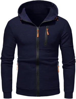LCMTWX Mens Hoodies Pullover Casual Loose Solid Hooded Sweater Top Heavyweight Fleece Hoodie Sports Hooded Jacket Full Zip