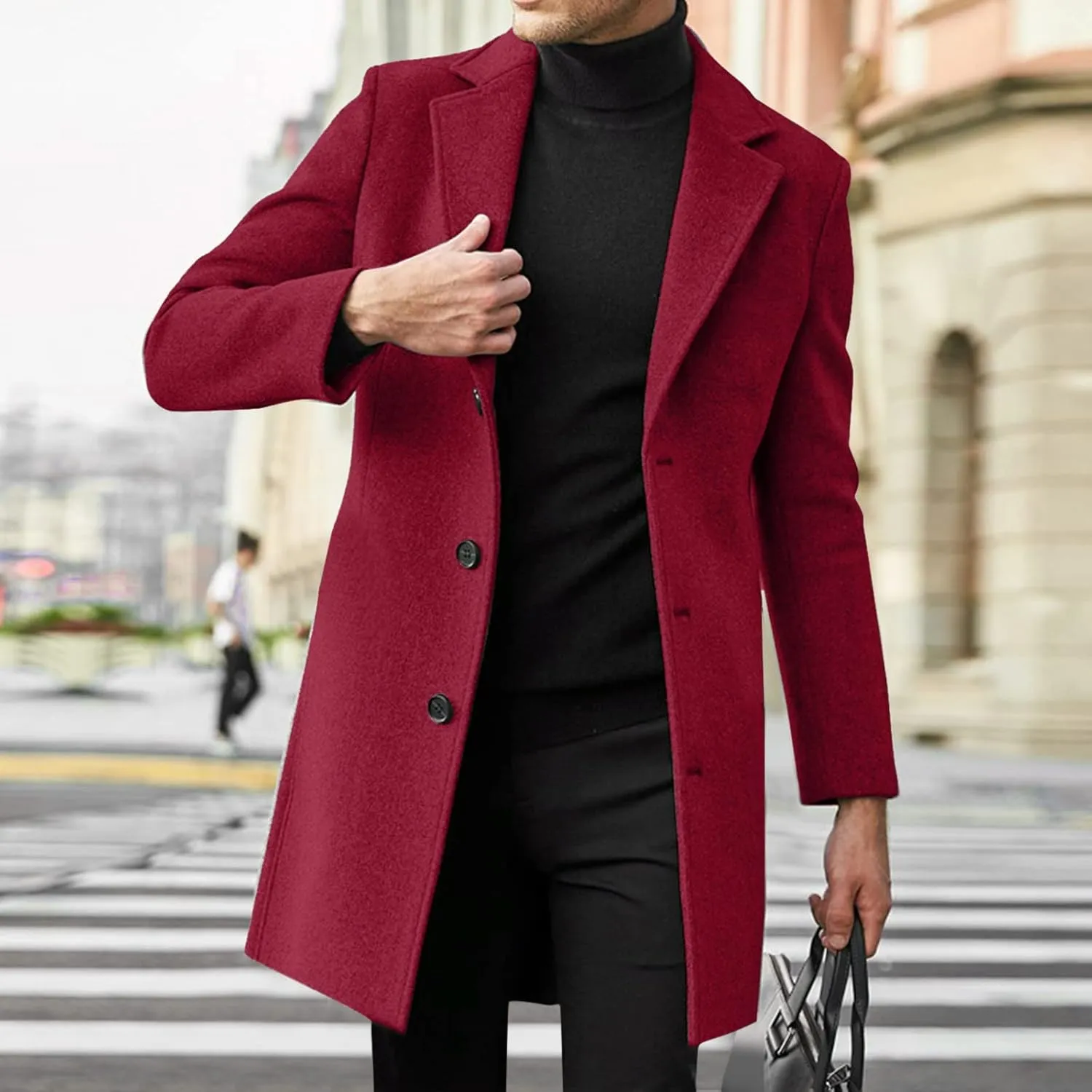LCMTWX Men's Winter Thickened Warm Coats Leisure Plus Size Hat Zip Pocket Cotton-Padded Warm Soft Hooded Jacket Coats