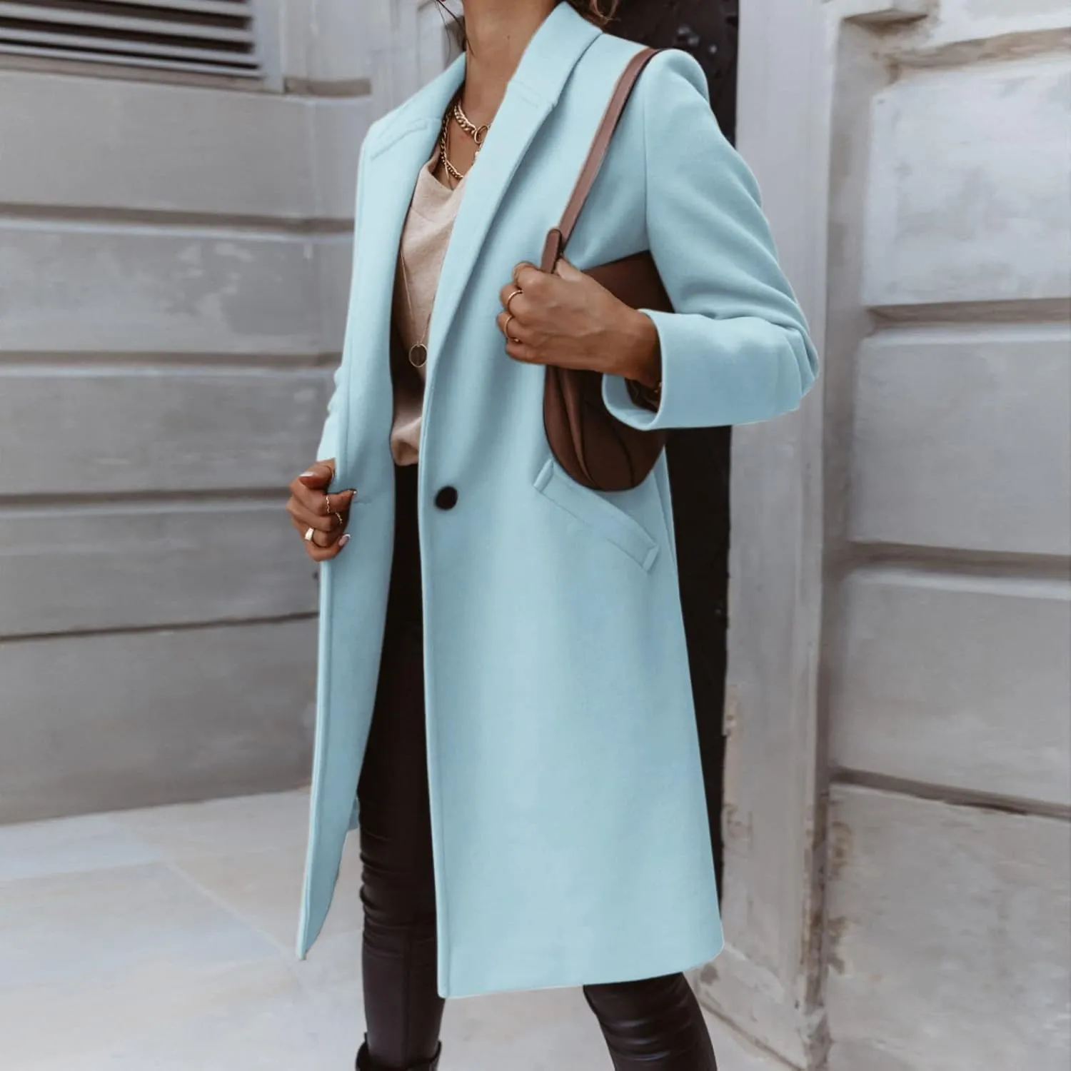 LCMTWX Trench Coat for Women 2023 Outwear Womens Elegant Windbreaker Wild Winter Women's Coat Black Trench Coat Women