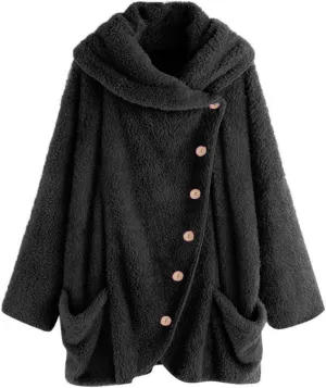 LCMTWX Womens 2023 Winter Fuzzy Fleece Jacket Fleece Sleeve Plus Size Women Women's Coat Solid Oversized Fuzzy Fleece